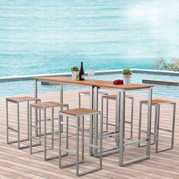 Outdoor Wood & Steel - Bar Set - Aspen