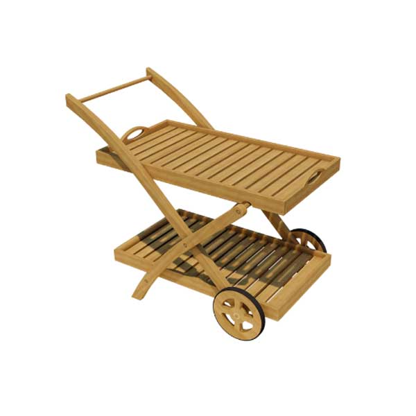 Outdoor Wooden Serving Trolley - X-wela