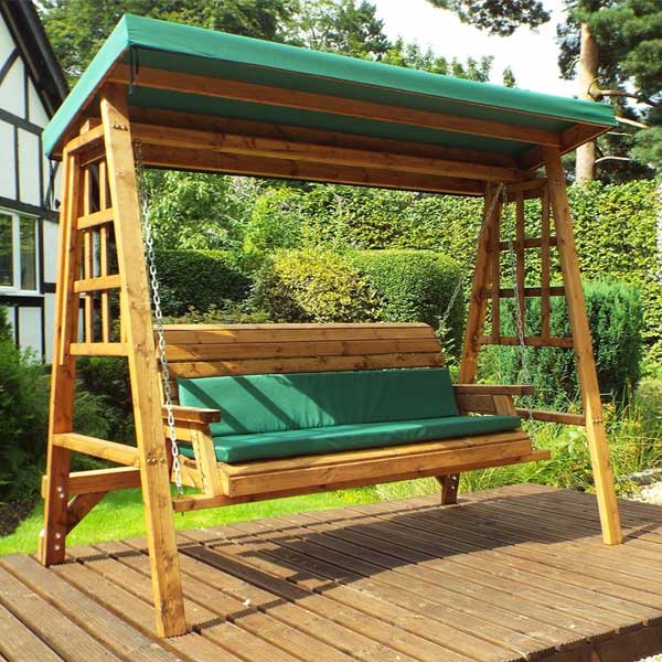 Outdoor Wooden Two Seater Swing - Raven