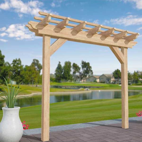 In-line Pergola with Thermo Pine Wooden Furniture 