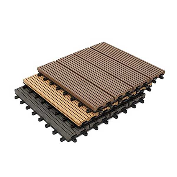 Patio Wood Plastic Composite WPC InterLock Deck Tiles